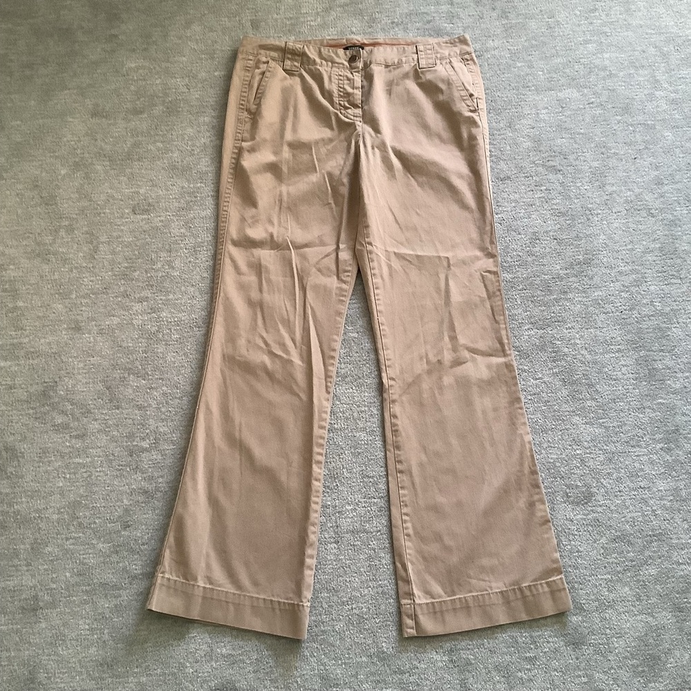 J. Crew Tan Low Fit Button Fly Flare Pants Sz. 10